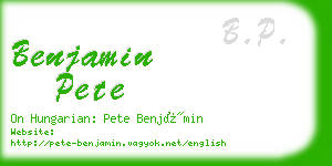 benjamin pete business card